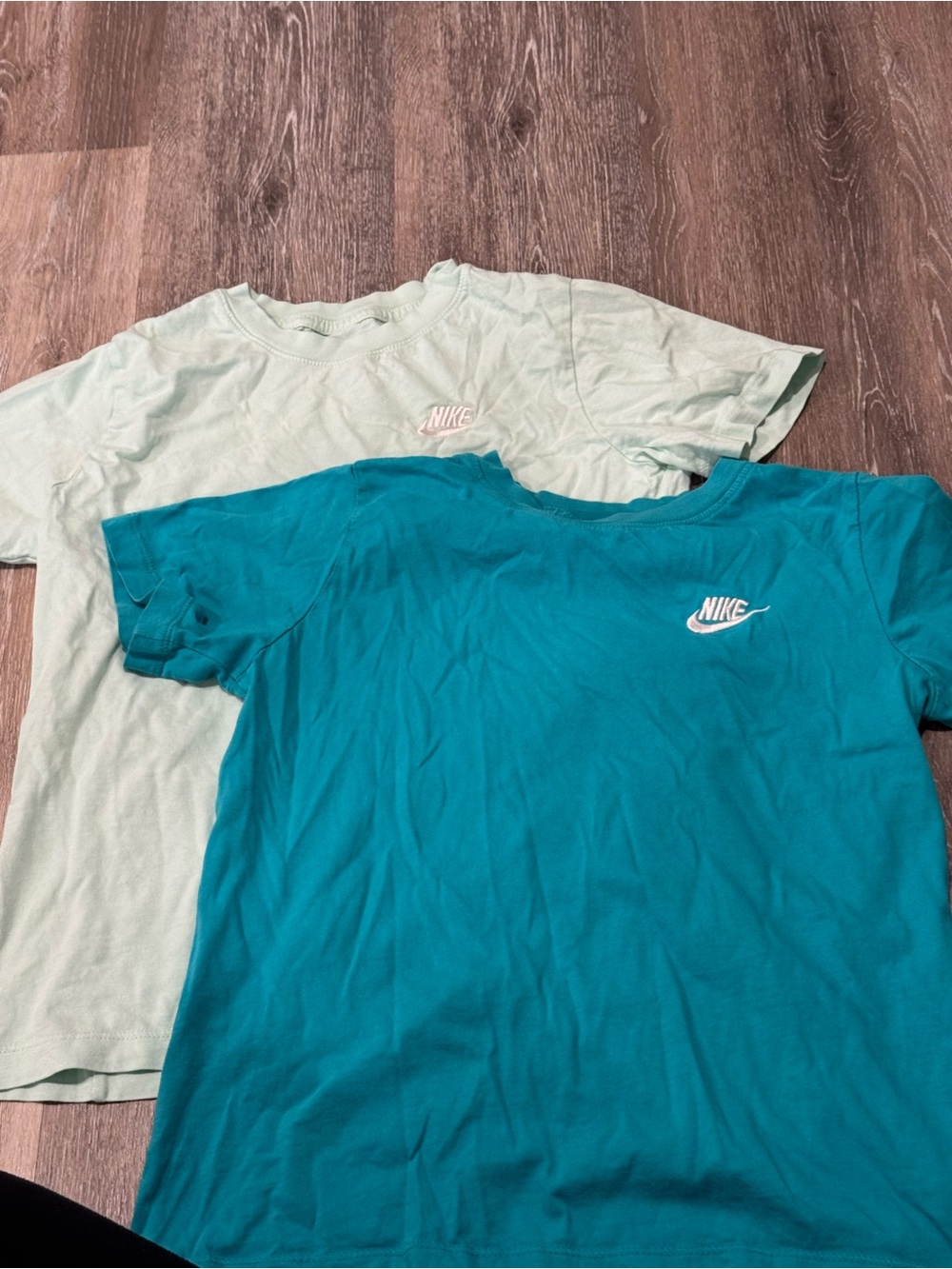 Nike Kids Short-Sleeve Tees in Teal and Mint Green